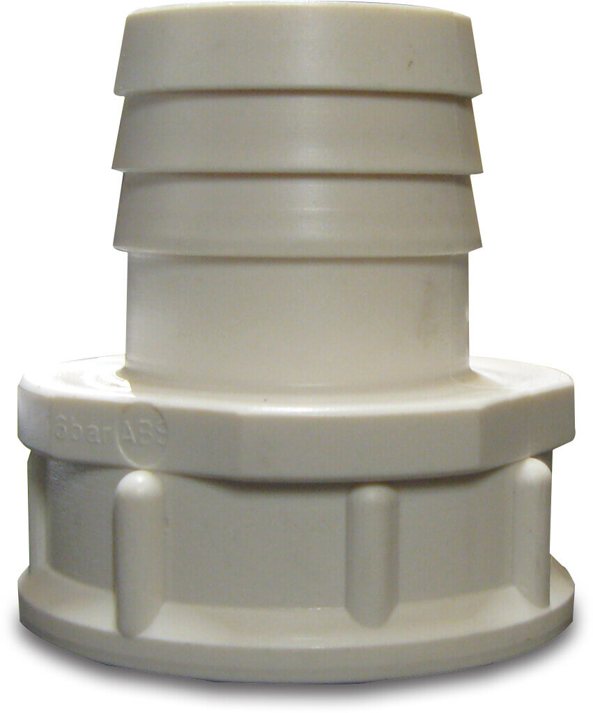Praher Slangestuds 1 1/2" x 38 mm indvendig gevind x slangestuds 6bar hvid
